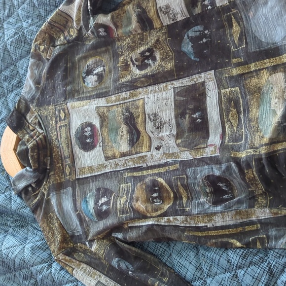 Authentic AVENTUTRES DES TOILES Abstract Art Blouse - Picture 6 of 6